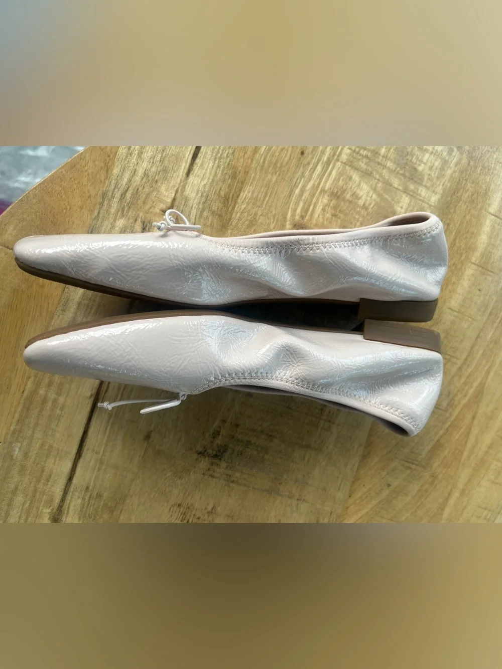 Zara Pink Patent Ballet Flat Shoes Sz 6.5